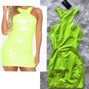 Fashion Nova neon latex dress
